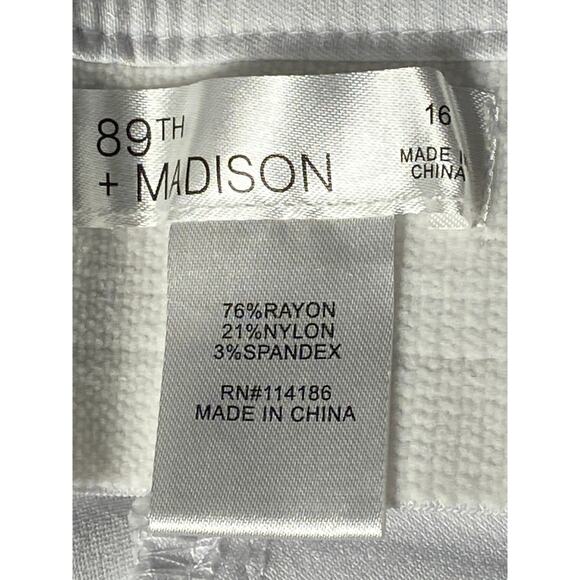 Women's 89th + Madison White Stretch Jeans Size 16 Inseam 29 in NWT - Picture 6 of 15